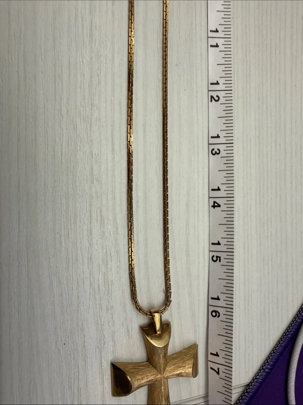 Avon Gold-Tone Men's Brushed Cross Pendant with Chain